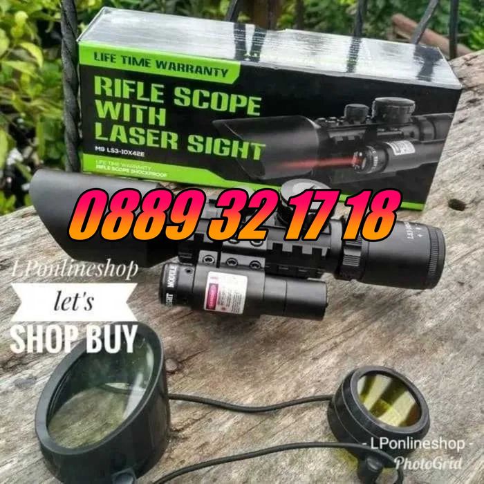 Оптика за пушка с лазерен прицел, оптически мерник 3-10x42Е