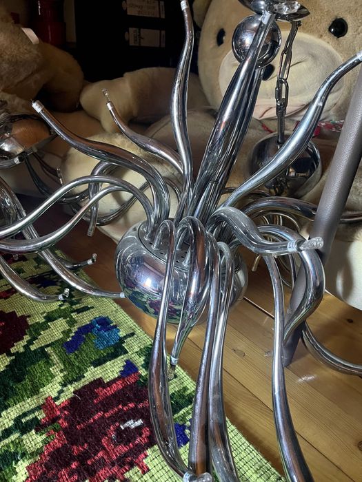 Candelabru Lustra Gold Cupru cu cristale sau candelabru Chrome Rovere