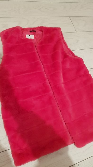 Vestă blana roz/ verde