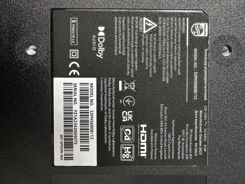 Vand Philips Smart Tv Led de 32” (80cm), model 32PHS6808/12, seria 6800.