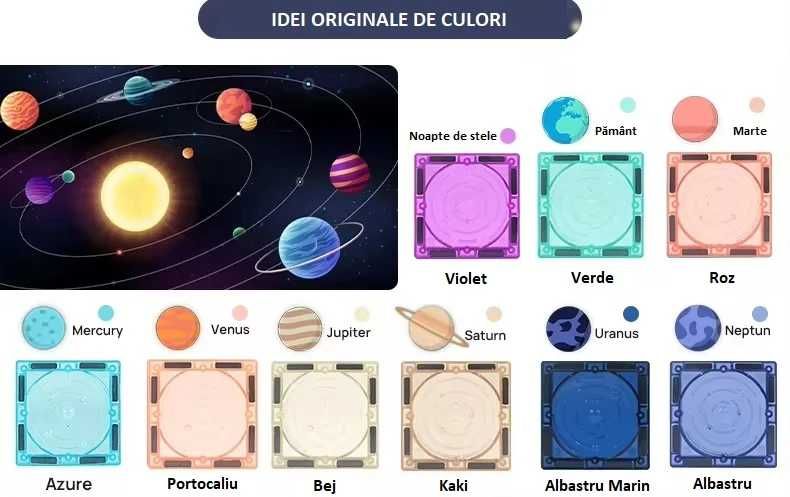 Set Magnetic Tiles 3D STEAM MNTL - 56 Piese, Dimensiune Mini (5 cm) - Noapte Stelara pentru Construcții cod 1357