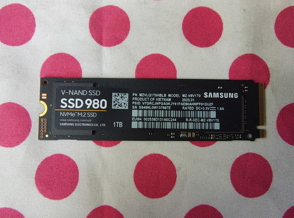 SSD Samsung 980 1 TB PCI Express, M.2, NVMe.