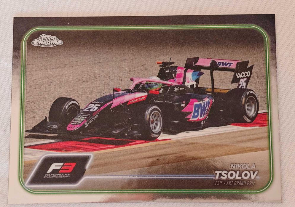 Колекционерски карти Никола Цолов Topps Chrome F1 2024 Nikola Tsolov RC rookie card