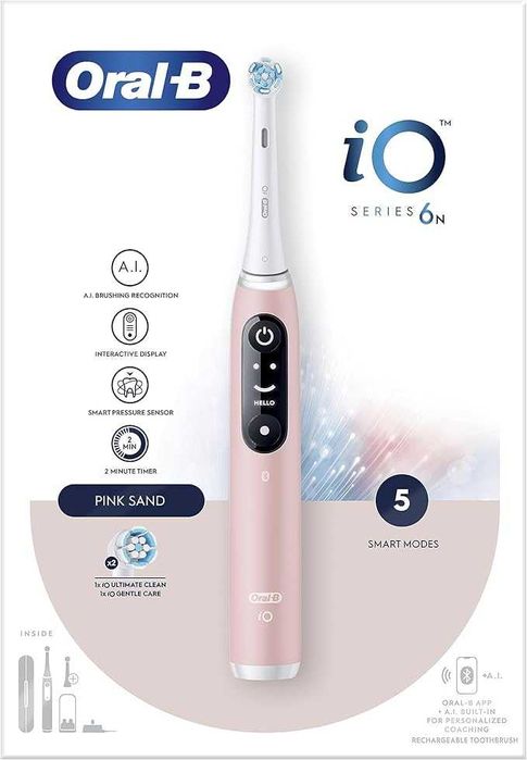 Електрическа четка за зъби Oral-B iO Series 6N Pink с калъф , розова