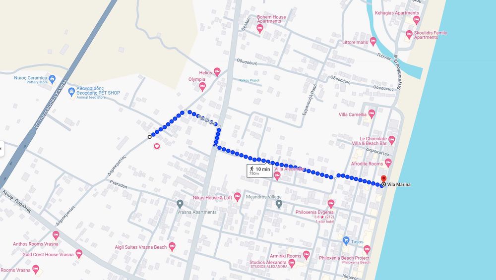 Продава два парцела с обща площ 2222м2 в Паралия Врасна,Северна Гърция