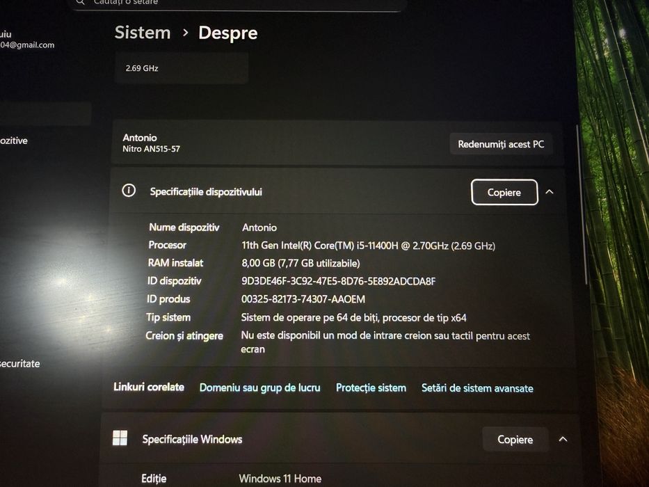 Vand Laptop Acer nitro 5
