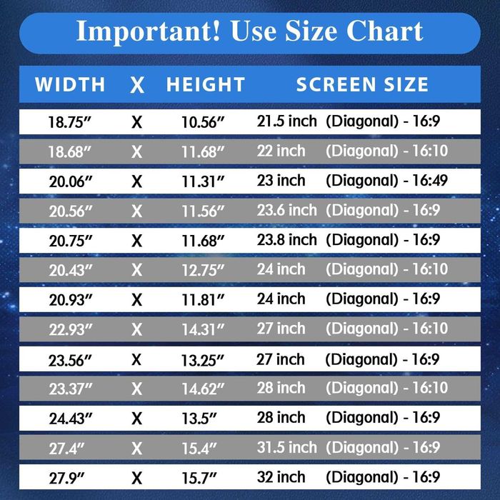 PYS 32-инчов екран за поверителност за 16:9 широкоекранен монитор