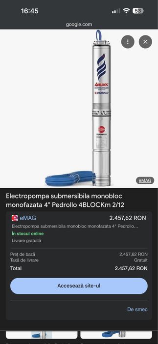 Pompa submersibila Pedrollo 4Block multietajata