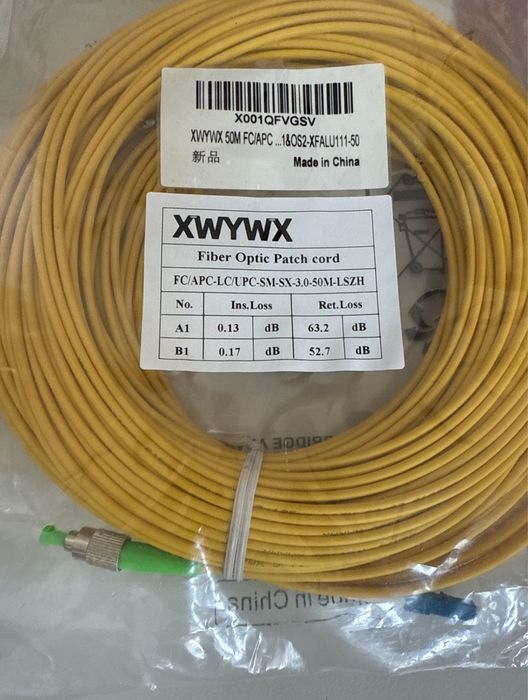 Cablu fibra optica patch 50m mono XWYWX SC LC ST FC - SM-DX-3.0-LSZH