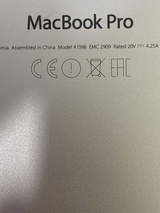 Mac Book Pro Retina  a1398