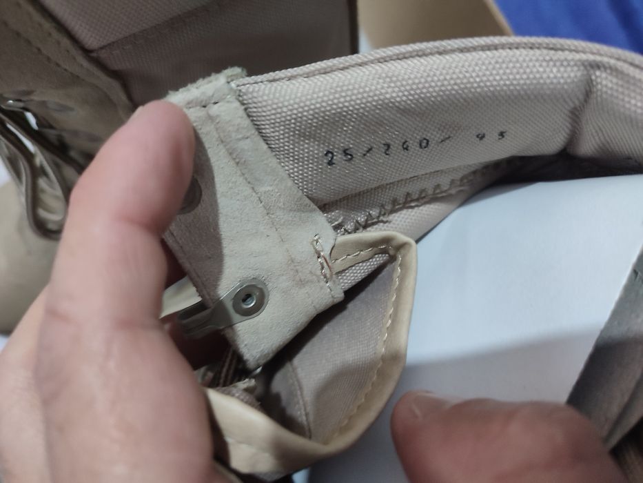 Bocanci combat piele întoarsă crem de vară mărimea 25.0