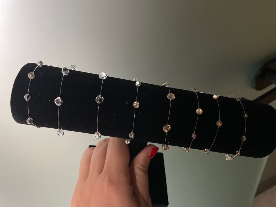 Гривна на корда с кристал елемент Сваровски