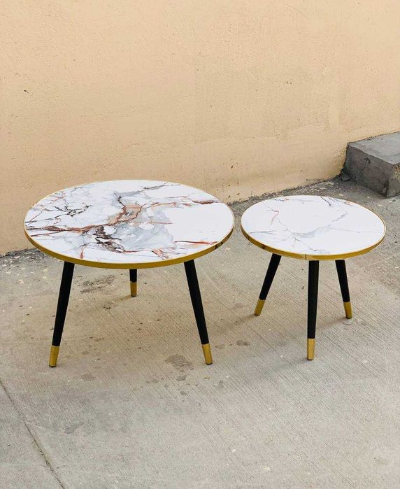 Журнальный столик 2в1 Elton с мраморным дизайном MDF