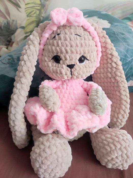 Плетено Зайче със скрънчи ластик