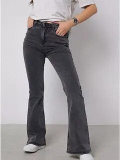 Джинсы клёш темно серые