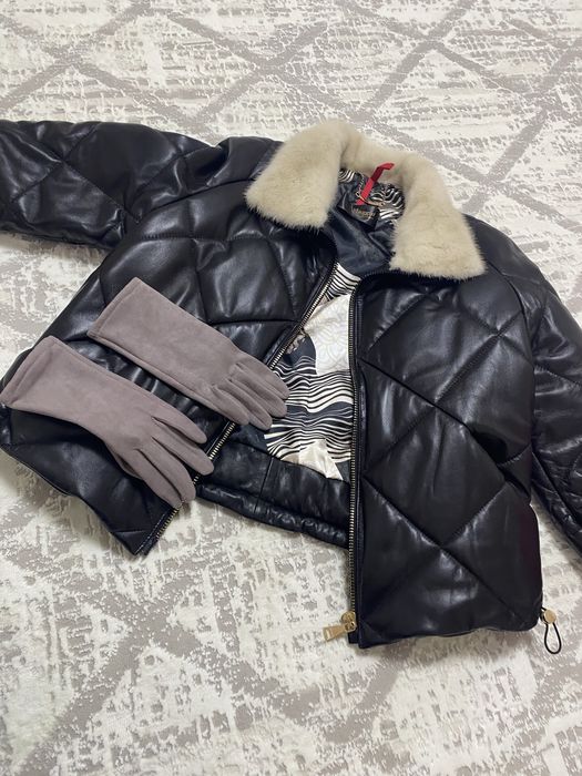 Кожный куртка новый