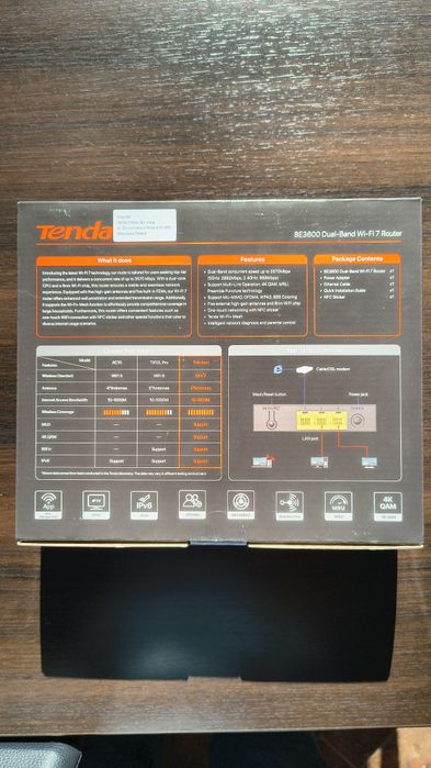 Router wifi 7 Tenda BE3600 model TE3L , SIGILAT