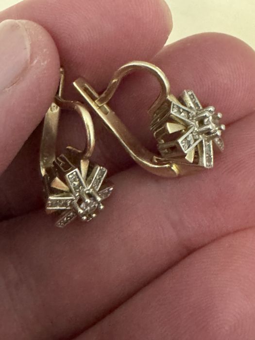 Сырға жүзік бриллиант алтын