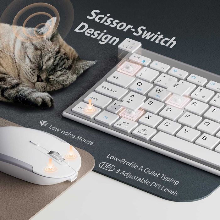 Set Tastatura si Mouse Wireless iClever GK03 - Slim - Nou