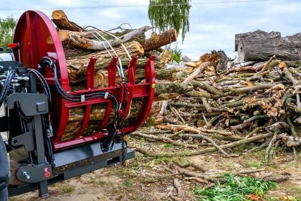 balotiera lemn - tractor / incarcator / stivuitor - diverse prinderi