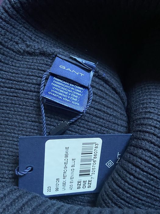 Gant, Caciula unisex din amestec de lana Retro Shield,bleumarin inchis