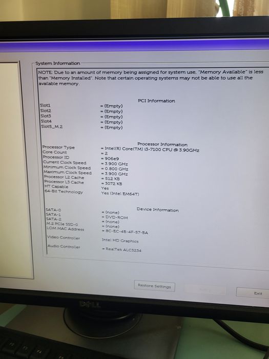 Calculator Dell Optiplex 3050 MT , i3 7100  carcasă  deteriorata