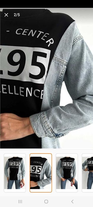 Hanorac de dama din bumbac cu material de blugi