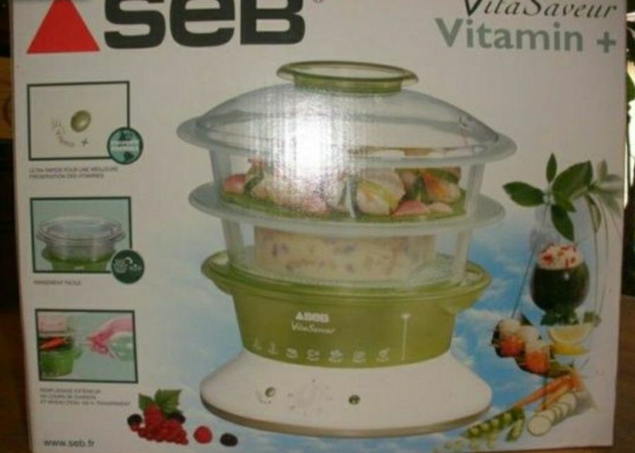 Aparat de gatit cu aburi Seb Vitasaveur Vitamin+, 2 boluri de 7,5 l