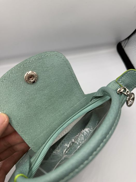 Longchamp Le Pliage Green Pouch with Handle Lagoon.
