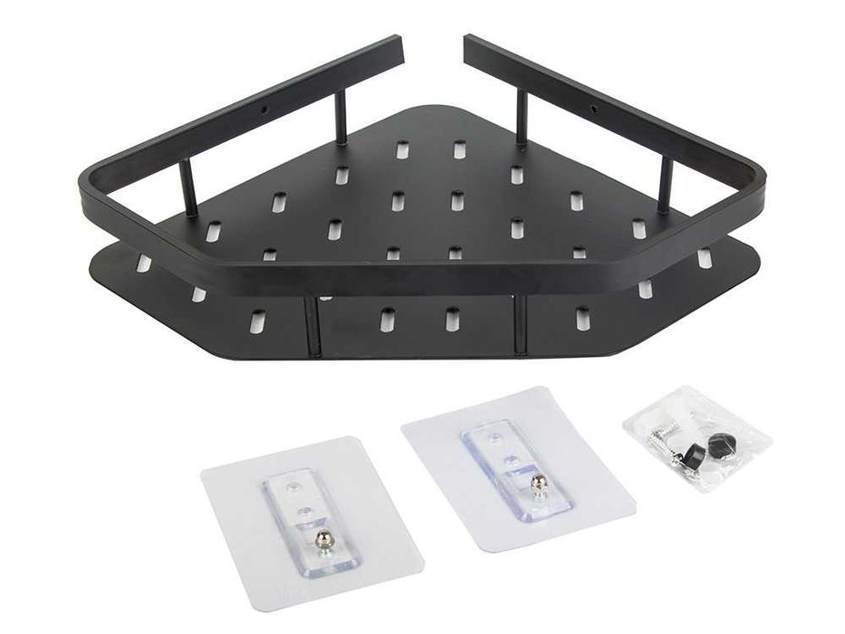 Стилна ъглова етажерка за баня или кухня без дупчене