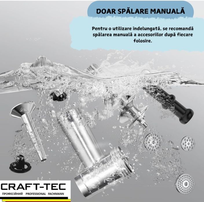 Masina de tocat carne electrica Craft Tec 4000W MK-12 inox 250 kg/ora