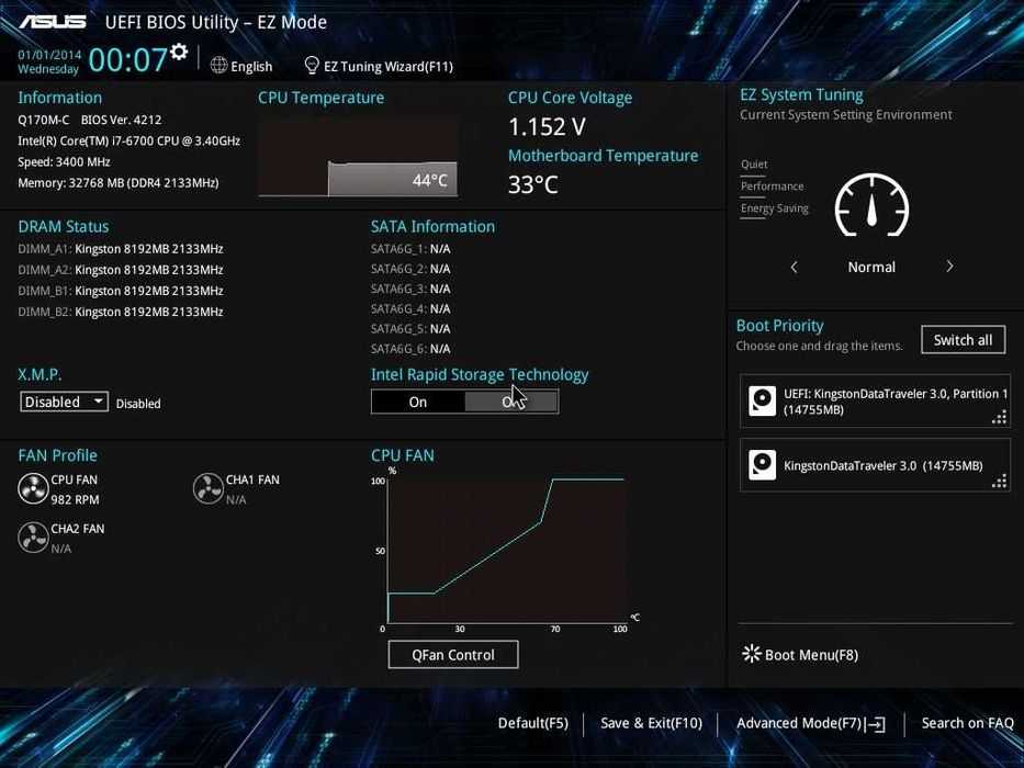 Дъно Дънна платка ASUS Q170M-C LGA 1151 DDR4 до 64GB OVERCLOCK