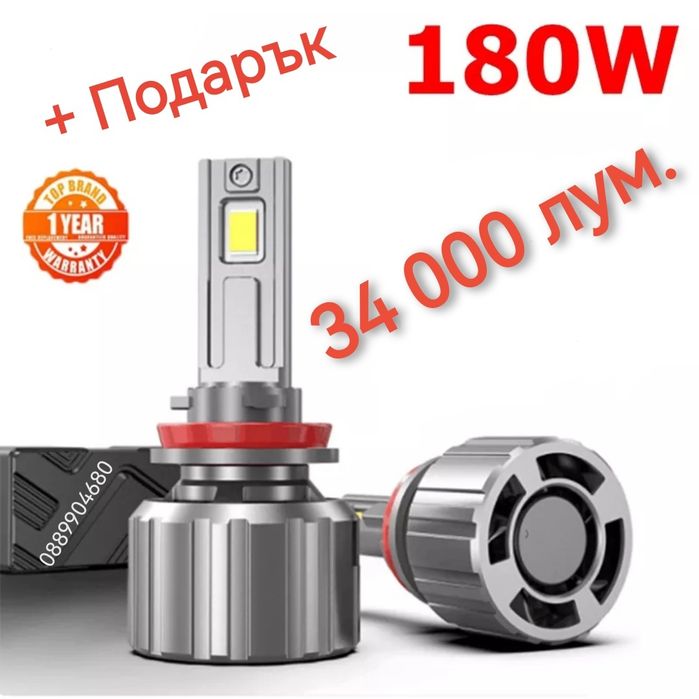 Лед Крушки TitaN 34 - H4 H7 H11  *LED CANBUS* 34 000 lm.  + Подарък