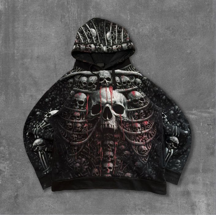 Spiral direct skull Hoodie
