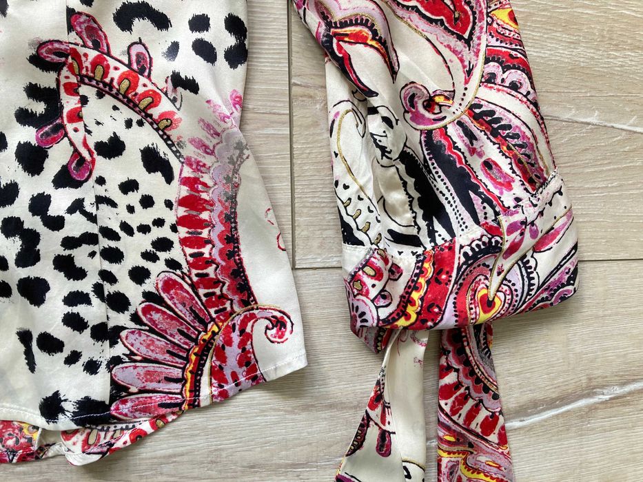 Just Cavalli Animal Print женска копринена блуза коприна IT40 / S / 36