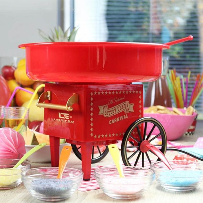 Aparat electric de facut vata de zahar culoare Rosu