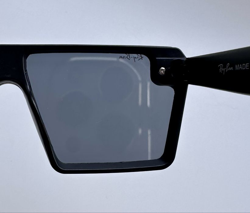 Ray-Ban Oversized Shield Square Sunglasses Black Matte Unisex