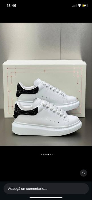 Adidasi Alexander Mcqueen crystals cu pietricele piele naturala custom