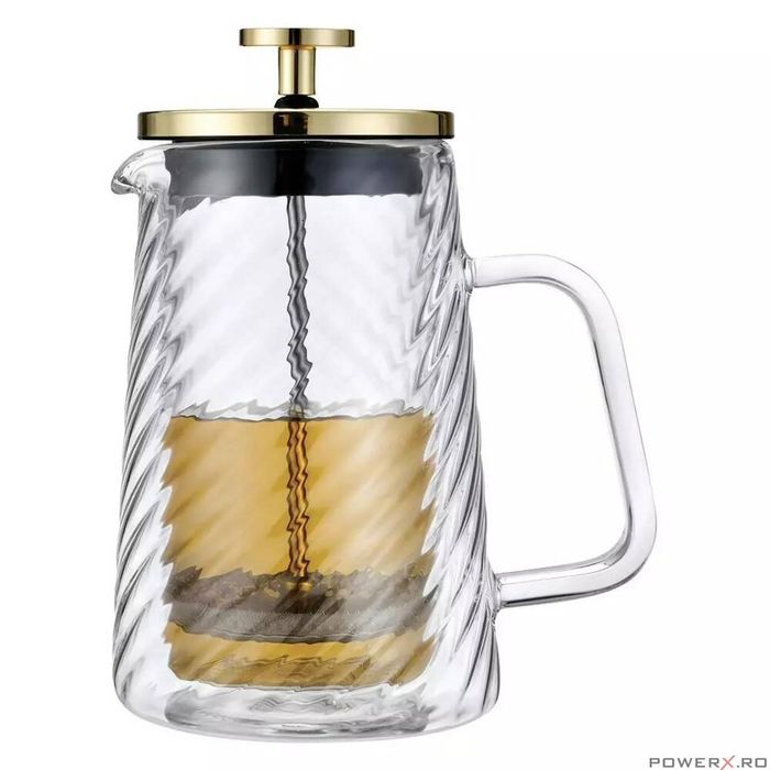 Infuzor cafea, ceai, aparat cu piston, sticla, 0,35 L, Klausberg