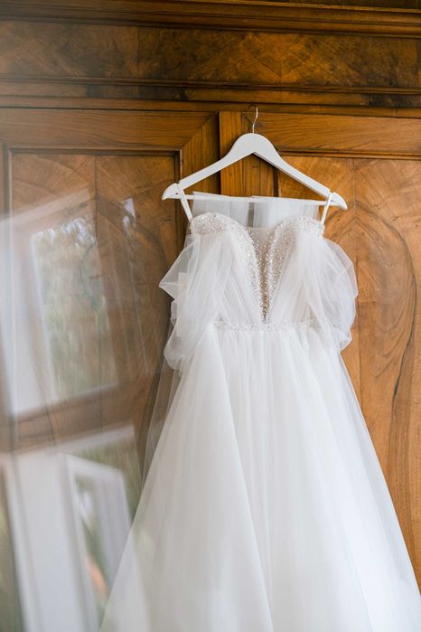 Бутикова сватбена рокля Fusion (by Natalia Romanova) (с воал и обувки)