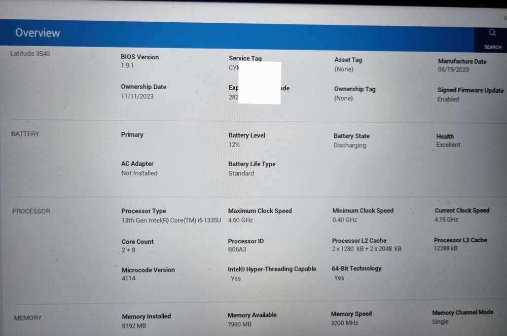 Laptop Business Dell latitude 3540 / 15. 6" / I5 1335U / 8 GB / 256 gb