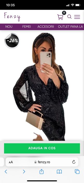 Rochie neagra cu paiete Fenzy NOUA