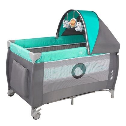 Pătuț pliant Sven Plus Turquoise Grey Lionelo