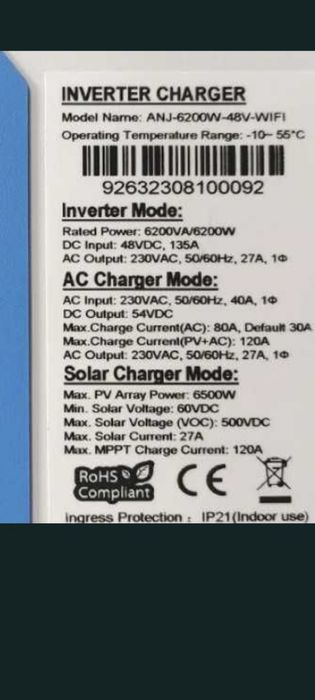 Invertor hibrid  Anenji 6.2kw