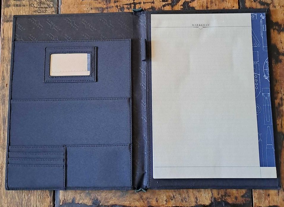 папка луксозна за документи без/с цип Марксман Marksman черен А4