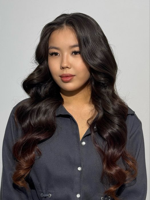 укладка прическа