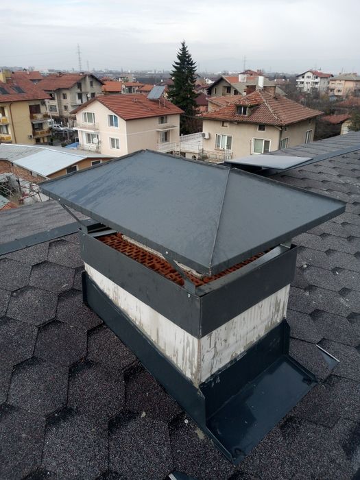 Двускатни и четрискатни шапки за комини!