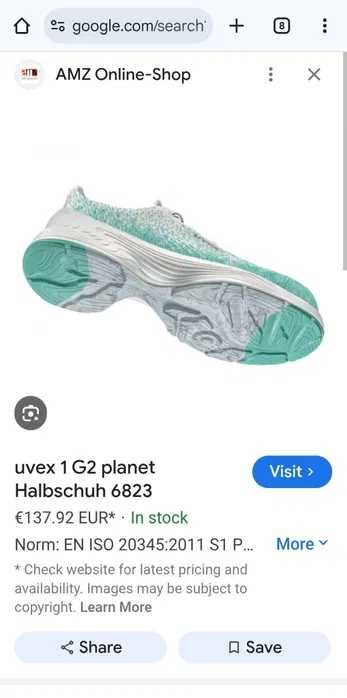 Pantofi UVEX 1 G2 PLANET 6823 S1P SRC ESD marimea 42