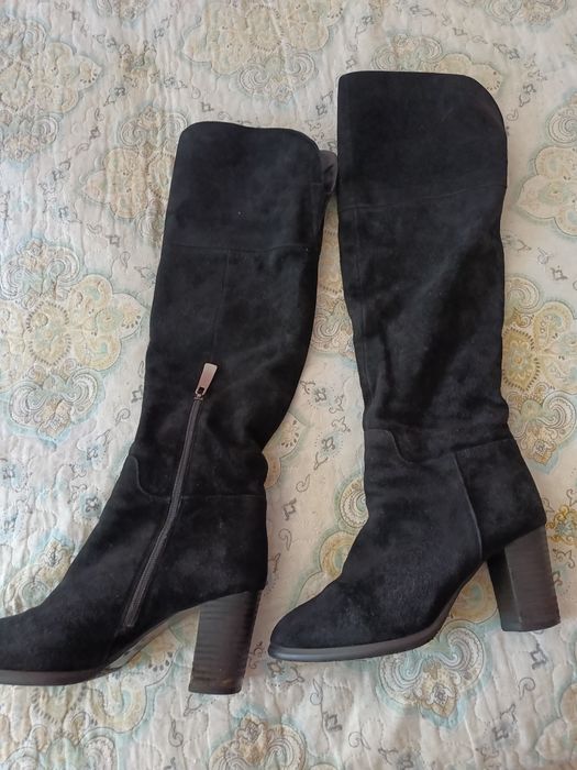 Зимние замшевые сапоги