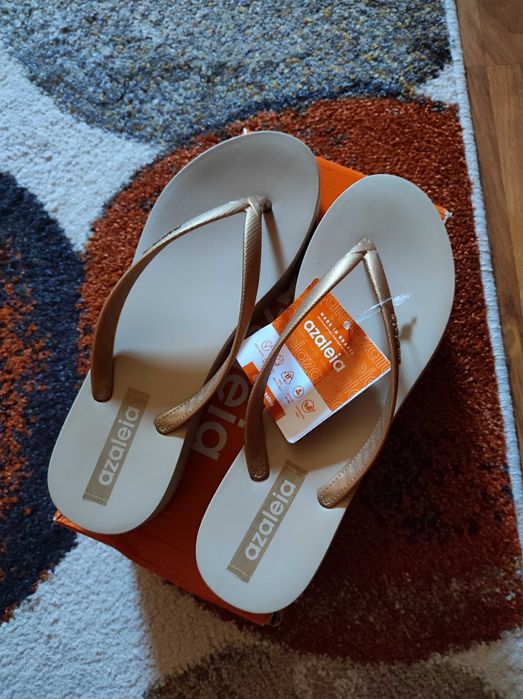 Papuci Dama Azaleia auriu/bej, marimea 39-40